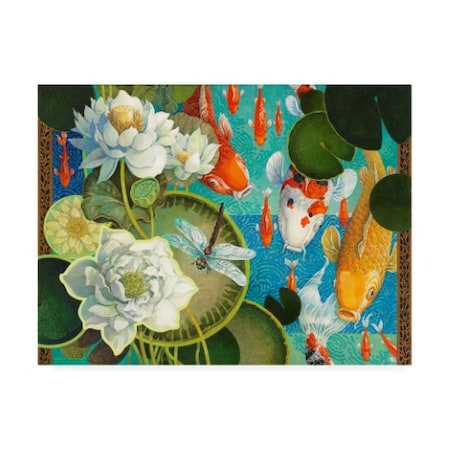 David Galchutt 'Koi Pond And Lillies' Canvas Art,35x47